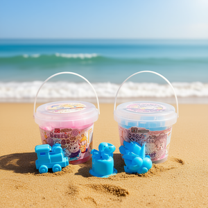 Set di giocattoli da spiaggia Js con secchiello e stampi per bambini di 2-4 anni, set da gioco unisex in plastica per esterni - Product Image 2