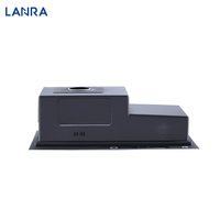 Évier de cuisine multifonction Bol unique SS304 Nano Noir avec support pour planche à découper Porte-couteau pour bar et cuisine