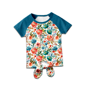 <b>milk</b> silk kids tie knot tee/raglan short sleeve tshirt/custom print children top/toddler shirt/OEM ODM kids clothing - Product Image 2