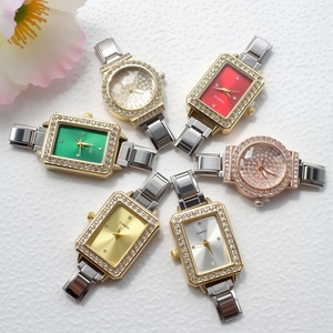 Hot Selling Ladies Quartz Watch Modular Charm Bracelet <b>Square</b> Diamond <b>Set</b> All Match DIY Watch Alloy European American Style - Product Image 1