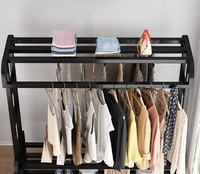 Porte-vêtements métallique sur pied, moderne, épaissi et renforcé, avec 16 crochets, durable et peu encombrant, pour chambre, balcon et usage intérieur