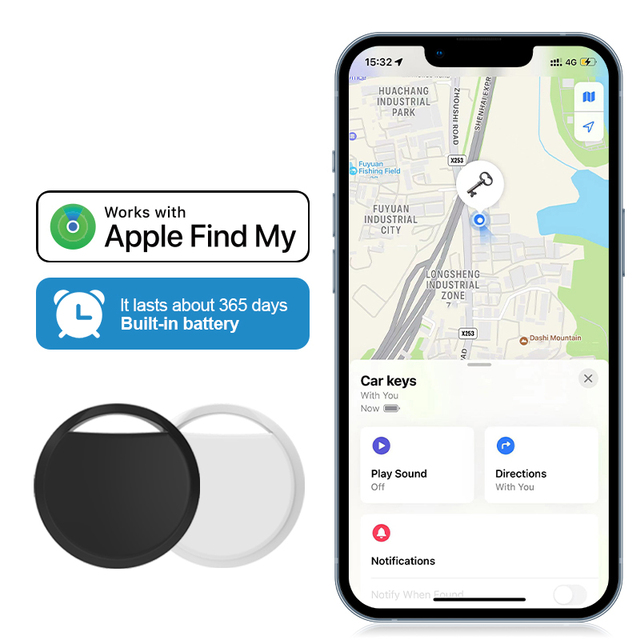 MFI Support Find My APP Unlimited Using Distance GPS Air Tracker Luggage Key Tracker Item Smart Locator Tracker Tag