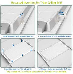 Thương mại hiện đại <span class=keywords><strong>LED</strong></span> Bảng điều chỉnh ánh sáng 2x2ft 2x4ft 1x4ft Trần phẳng cho văn phòng nhà bệnh viện Nhôm PC cơ thể 5cct Watt lựa chọn - Product Image 6