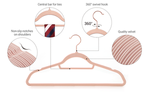 Free Sample Dark Pink Heart Design Non Slip Flexible Single Tier <strong>Velvet</strong> Hanger for Children's Baby Clothes Space Saving - Product Image 6