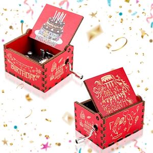 Mini boîte à musique moderne en bois, manivelle manuelle, gravée, rotative, écologique, durée sonore de 120 secondes, cadeau pour Thanksgiving, mariage - Product Image 1