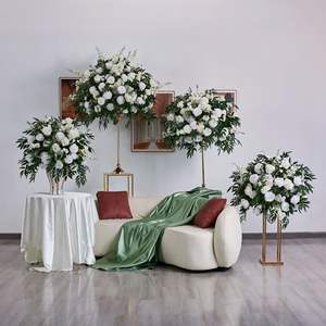 WFB065 venta al por mayor 5D bolas de flores verdes artificiales centros de mesa pieza central 60cm Bola de flor de Rosa de seda para decoración de boda - Product Image 4