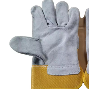 <span class=keywords><strong>Gants</strong></span> de travail jaunes économiques en <span class=keywords><strong>cuir</strong></span> croûte, protection de sécurité <span class=keywords><strong>pour</strong></span> soudage MIG/TIG, doublure polaire intégrale - Product Image 1