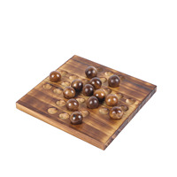 Puzzle en bois Jeux de société Puzzle Jeux de stratégie Marbre Portable Solo Voyage Table Top Solitaire Jeu