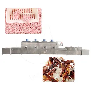 OCEAN Cow Ears Yellow Mealworm Larva Dry Tunnel Type Conveyor Seed Powder Microwave Sterilization Dryer