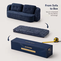 Vakuumverpacktes Sofa 3-Sitzer Große Größe Samt-Stoff Entspannungs-Couch Volumenreduzierte Versandlösung