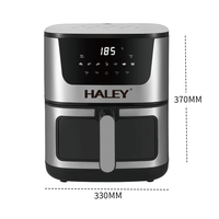 HALEY Friteuse à air 8,5 L 2000 W en acier inoxydable 360 °   Affichage LED à cycle thermique, écran tactile, 8 préréglages, sans huile, CE GS OEM ODM personnalisé