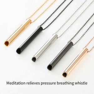 Collier de méditation et de pleine conscience avec sifflet, pendentif en acier inoxydable, accessoire de relaxation et de concentration pour le Nouvel An et Noël - Product Image 6