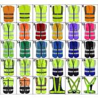 Custom Pink Red Orange Safety Work Vest with Reflective Strips Reflective Vest for Construction Cycling Motorcycle Delivery