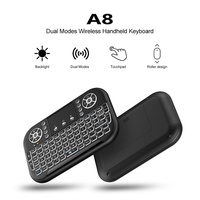 Keyboard Mini 2.4G lampu latar, dengan Mouse dapat disentuh Keyboard untuk kotak TV pintar Desktop PC