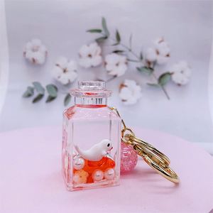 2023 New Cute Acrylic Keyring Key Chain Ring Oil <b>Floating</b> Little Cartoon <b>Bubble</b> Boba Quicksand Milk Tea Cup Liquid Keychain - Product Image 5