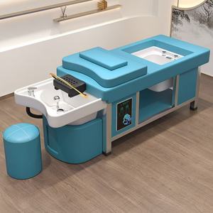 Lit de shampooing électrique multifonctionnel moderne avec circulation d'eau, thérapie capillaire et pédicure pour salon - Product Image 2