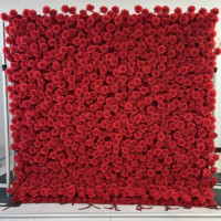2024 Neue 5D Blumenwand Weiße Seidenrosen Reißverschluss-Blumenwand 8x8 für Hochzeitsdekorationen