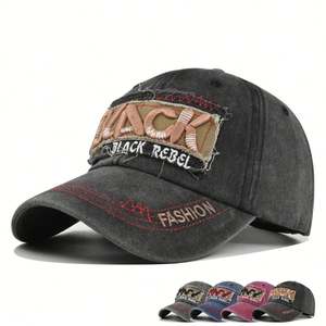 Venta al por mayor Vintage algodón papá sombrero desgastado deporte gorras de béisbol lavado 3D bordado Formal común tela Unisex - Product Image 1