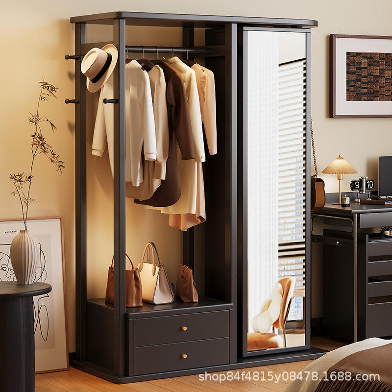 Estante para espejo de cuerpo entero, estilo antiguo mediano, color negro, 100 cm.