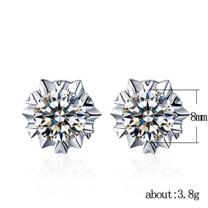Orecchini a Perno Classici a Sei Punte a Forma di Fiocco di Neve per Donne, Gioielli Semplici e Scintillanti alla Moda, Vendita all'Ingrosso - Product Image 5