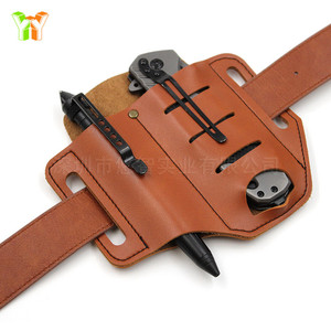 Amazonian Outdoor Tactical Pack, PU Leather EDC <b>Tool</b> <b>Case</b>, Waist Attachment Flashlight <b>Case</b>, Flint <b>Case</b> - Product Image 1