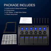 Panneau de commande marin 6 interrupteurs ON-OFF à bascule étanche 5 broches avec disjoncteur 12V/24V et indicateur LED