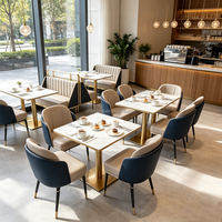 Table et chaise de restaurant modernes en bois massif avec service de dessin de plan 3D durable et imperméable