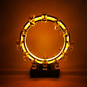 Support à verres à shot lumineux LED en forme de grande roue, capacité 30 ml, avec verres escamotables - Product Image 1