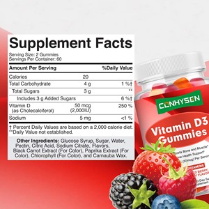 Gomitas de Vitamina D3 OEM ODM con Vitamina D3 que Ayudan a la Absorción de <span class=keywords><strong>Calcio</strong></span>, Promoviendo <span class=keywords><strong>Huesos</strong></span> y Dientes Saludables - Product Image 2