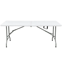 Table pliante portable en plastique pour camping en plein air, barbecue, pique-nique, repas, 4FT, 5FT, 6FT, 8FT