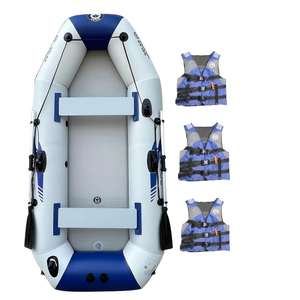 Güneş deniz 230cm2.3m7.5ft 3 kişi kürek Kayak PVC balıkçılık şişme bot ile 3 lüks can yeleği kürekler kürek ve aksesuarları - Product Image 1