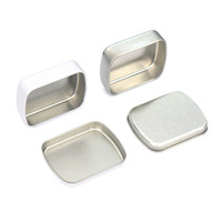 Kit de rangement miniature portable en argent pour la maison, boîtes rectangulaires en métal vides à charnières avec fenêtre, petits contenants de rangement