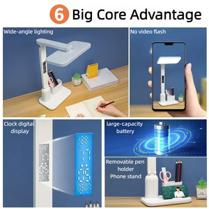 Lámpara de Escritorio LED Multifuncional Moderna de ABS, Recargable por USB, Táctil, Portátil, para Estudio y Lectura, Regulable, Alto CRI - Product Image 3