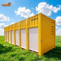 Conteneur d'expédition portable en acier de 40 pieds avec 4 portes enroulables latérales pour équipement extérieur, unité mobile sécurisée et résistante aux intempéries