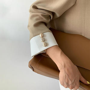 2025 Autumn Winter Solid Casual Pants Suits Elegant Women <strong>Blazer</strong> Cardigan Stand Collar Coat Straight Pants Sets Two Piece Suit - Product Image 4