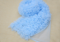 Dentelle plissée à volants de 28CM de large, maille 3D, Tulle dentelle, tissu bricolage robe de poupée, jupe bébé, vêtements bouffants, matériel de couture