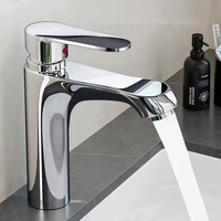 Robinet de salle de bain moderne en acier inoxydable, accessoires sanitaires, robinet de lavabo à poignée unique, robinet mélangeur de Dubaï