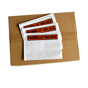 Custom Clear Plastic Bags Adhesive Document Shipping Label Pouches Enclosed Packing Slip Envelope Pouches