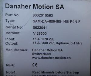 ไดรฟ์ DA Motion SA SAM-DA-400/480-14B-P4N-F - Product Image 3