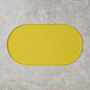 Tapis d'alimentation pour animaux de compagnie en silicone, imperméable, anti-fuite, antidérapant, pour chiens et chats, tapis ovale pour bol de nourriture - Product Image 4