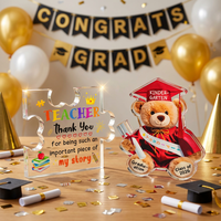 Plaque en acrylique personnalisée imprimée UV, motif ours, écologique, cadeaux pour la Journée des enseignants, ornement de bureau personnalisé pour la promotion 2026, ODM Kozo