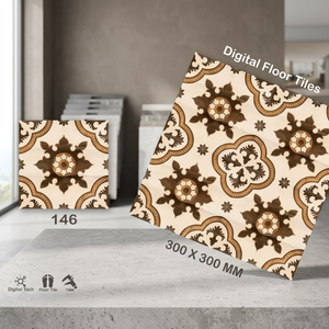 กระเบื้องปูพื้นเซรามิก วิสตาร์ แบรนด์ ขนาด 300x300 มม. (30x30 ซม. / 12x12 นิ้ว) พิมพ์ลายดิจิตอล กันน้ำ กระเบื้องปูพื้นพอร์ซเลน กระเบื้องปูพื้นห้องอาบน้ำ - Product Image 4