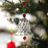 Carillon à vent en cristal transparent rouge HBL, ornement en verre à suspendre à la fenêtre, attrape-soleil, décoration d'arbre de Noël