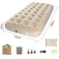 Portable pliant sac de transport matelas pneumatique pompe Rechargeable intégrée détachable étanche PVC Camping randonnée lit pneumatique gonflable