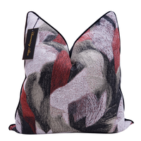 Housse de coussin carrée en coton vert de luxe avec motif ondulé abstrait, de haute qualité, style doux, décoration d'intérieur