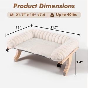 Yüksek kaliteli katı ahşap ve sağlam Metal çerçeve, <span class=keywords><strong>b</strong></span>üyük kedi hamak tarafından desteklenen fermuar tasarı<span class=keywords><strong>m</strong></span>ı ile yumuşak yastıklı kedi pencere yatak - Product Image 4