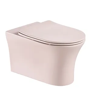 고품질 유럽 세라믹 위생 도자기 원피스 화장실 화장실 욕실 매트 핑크 벽