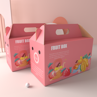 Boîte en carton robuste avec poignée pour l'expédition de fruits et légumes (fraise, cerise, ananas, tomate, pastèque, orange, goyave)