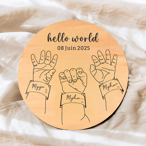 Newborn Name Disc, Baby Birth Announcement Sign, Personalized Name Sign for Hospital, Wood Newborn <strong>Photo</strong> Prop, Baby Shower Gift - Product Image 3