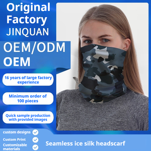 Cooling Ice Silk Bandana syal olahraga luar ruangan pelindung matahari UPF 50 Gaiter leher masker wajah mulus cetak kustom Breathable Ice Silk - Product Image 3